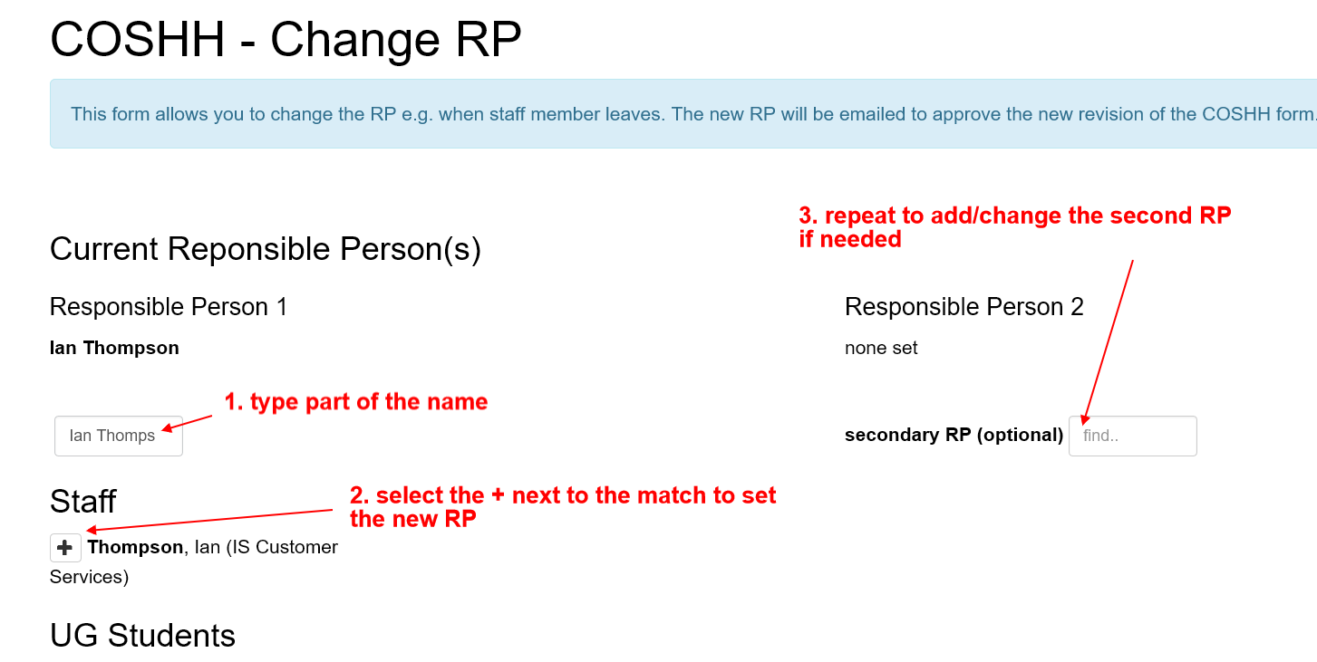 change RP - select staff