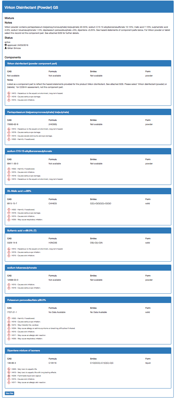 data sheet for virkon powder