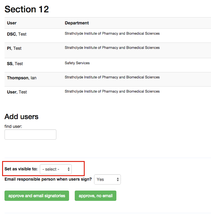 section 12 with visibility option highlighted