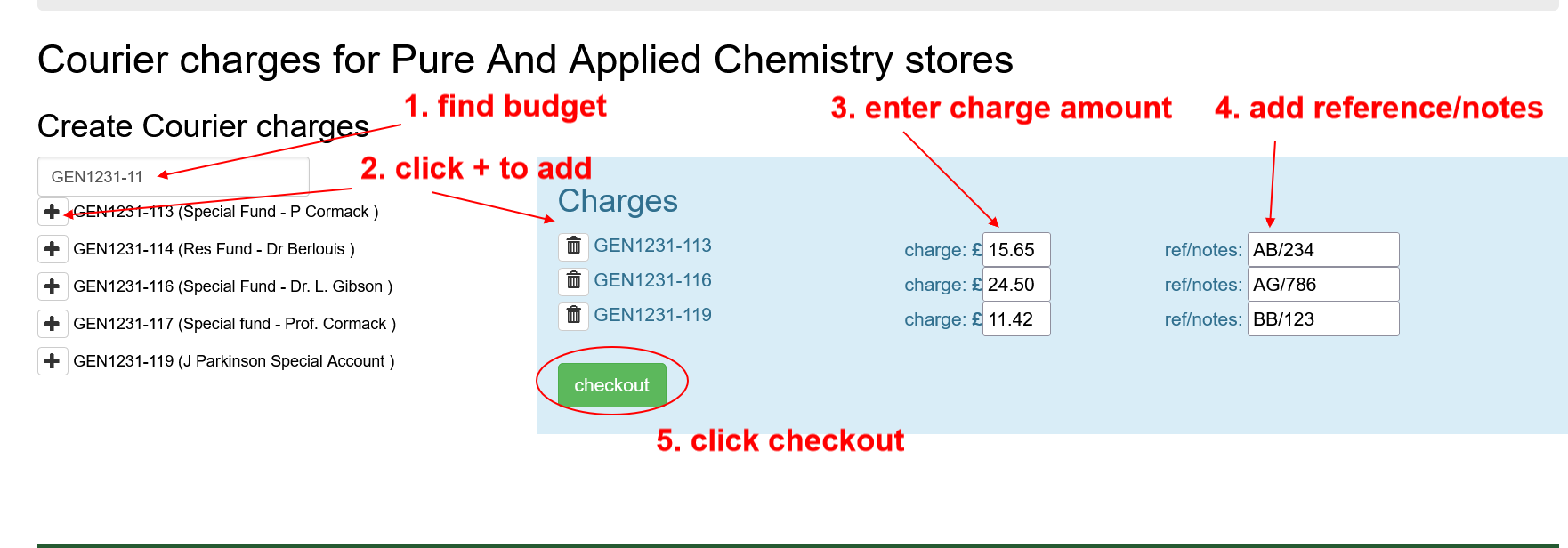 add courier charges